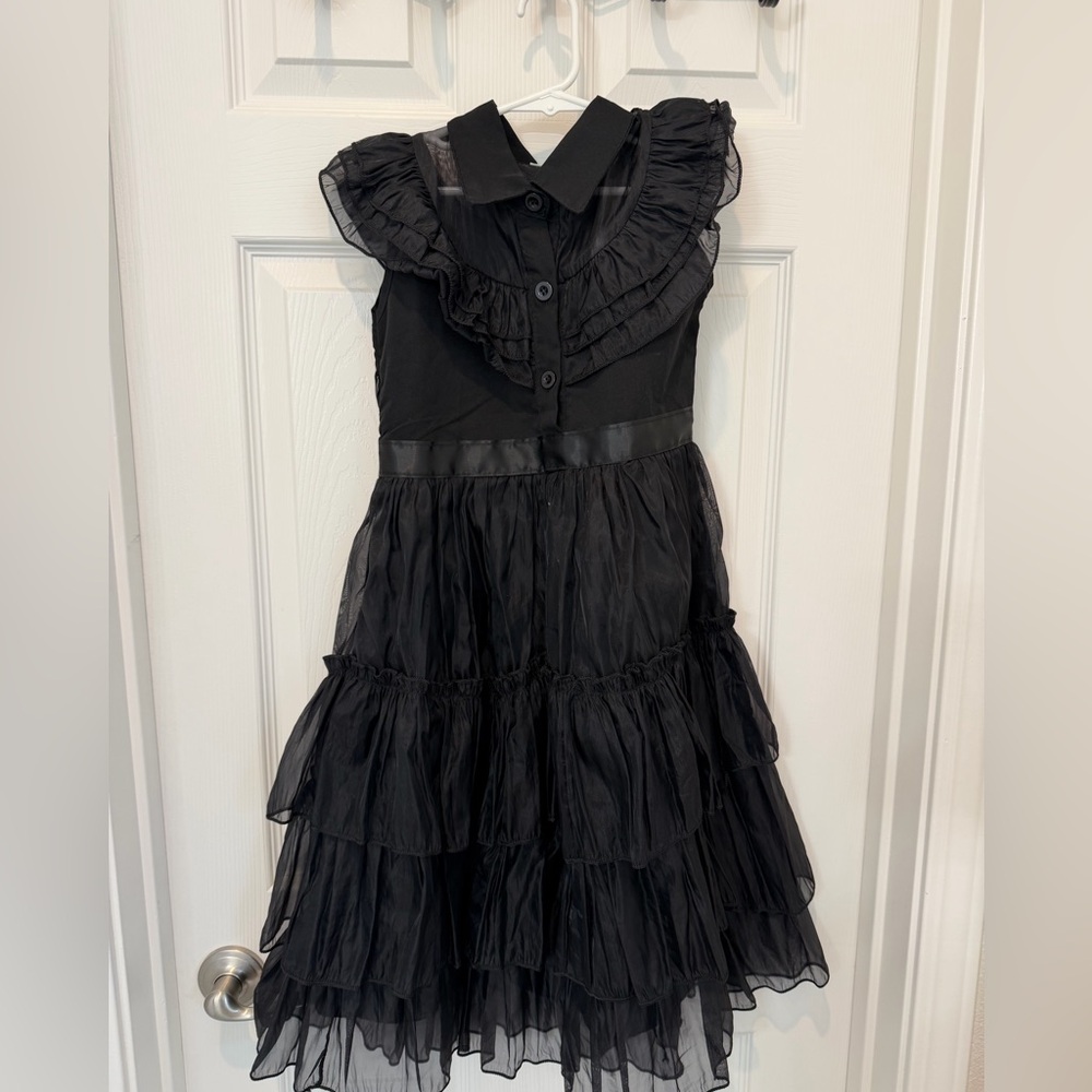 GUC Black Ruffled Kids Dress size 6